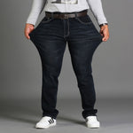 Spring season loose big size pants pants black plus size XL stretch jeans men's summer thin section 48 46 44 42 40 38
