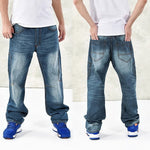 HOT New 2020 Large Size 30-44 46 Jeans Fashion Loose Big Pockets Hip-Hop Skateboard Casual Men Denim Blue & Black Design Brand