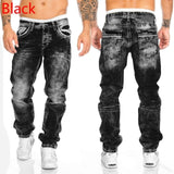 WEPBEL Men's Fashion Jeans Casual Full Length Trousers Straight Men's Pants Hip-Hop Cowboy Jeans