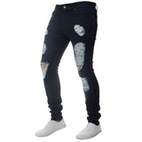 MUYOGRT Jeans Man High Street Casual Feet Pants Fashion Men's Jeans Slim Tight Hole Denim Street Hip Hop Pants 2020 Fashion